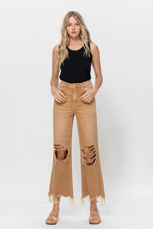 Reyna Vintage Crop Flare Jeans - Washed Rust / BEST SELLER