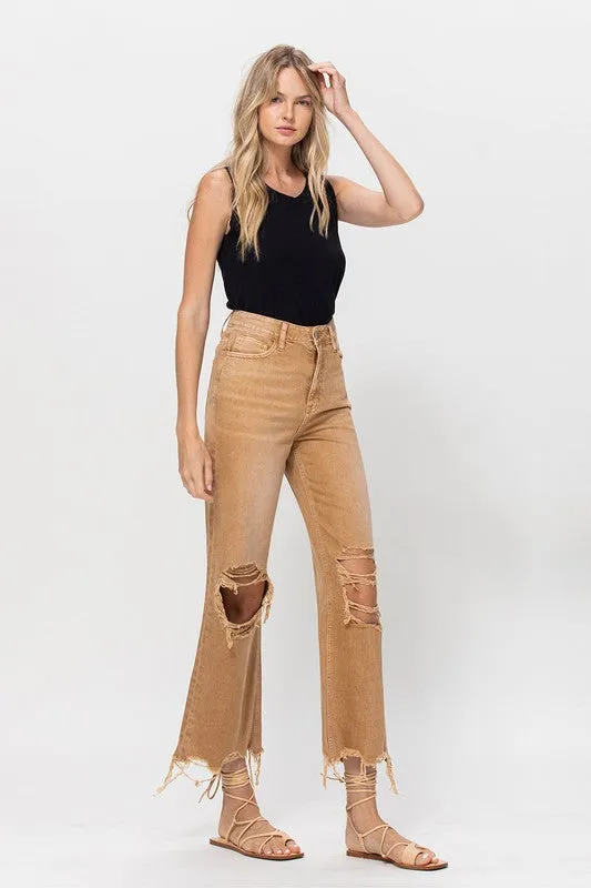 Reyna Vintage Crop Flare Jeans - Washed Rust / BEST SELLER