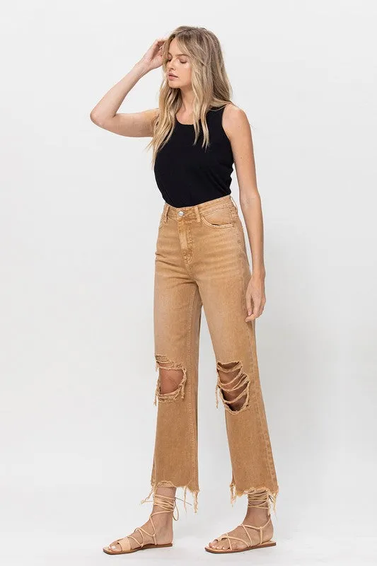 Reyna Vintage Crop Flare Jeans - Washed Rust / BEST SELLER