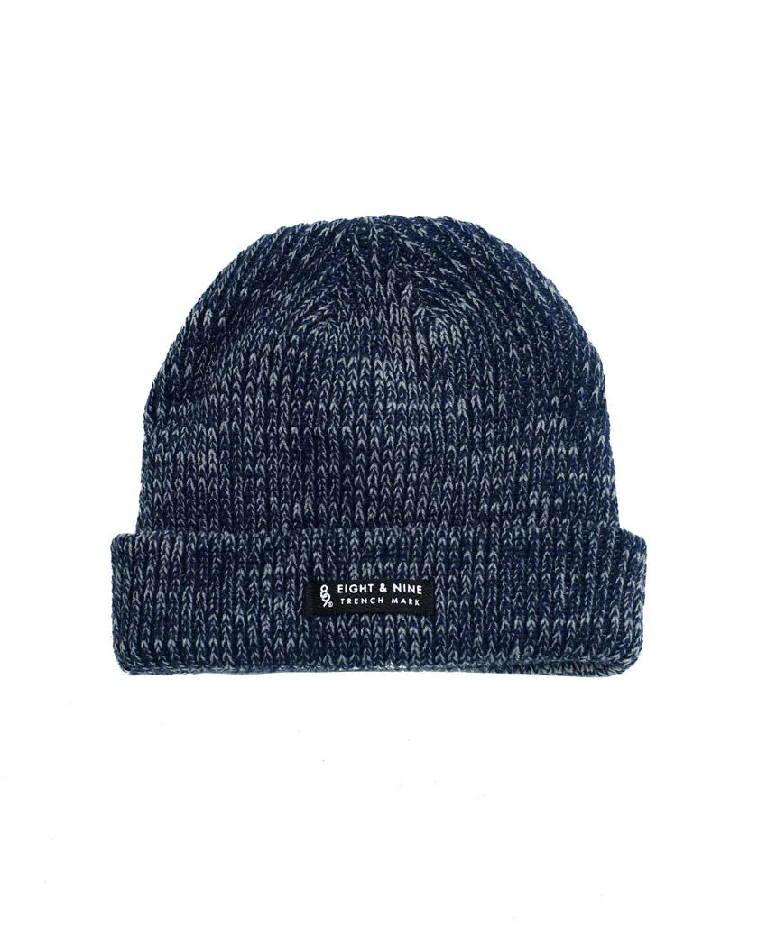 Ribbed Dock Beanie Navy Marled