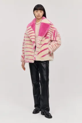 RITA COAT BUBBLEGUM PINK STRIPE