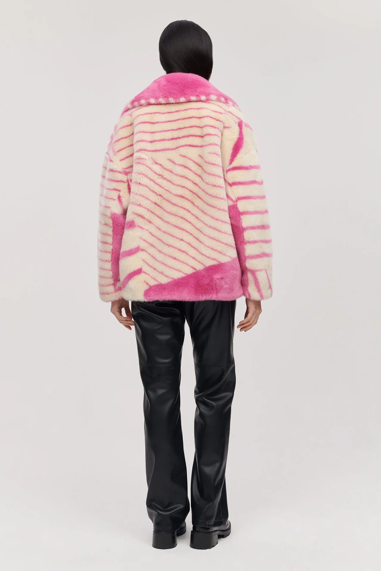 RITA COAT BUBBLEGUM PINK STRIPE