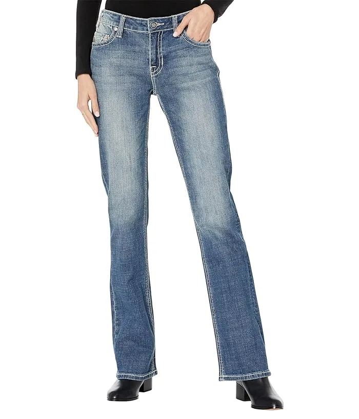 Rock and Roll Cowgirl Mid-Rise Jeans in Medium Wash W1-1682 Women's