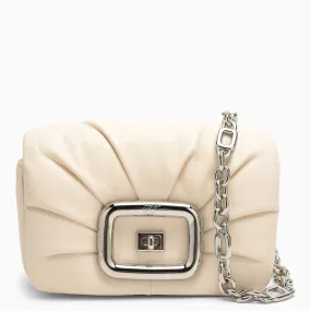 Roger Vivier    Roger Vivier Creamy White Viv' Choc Leather Shoulder Bag