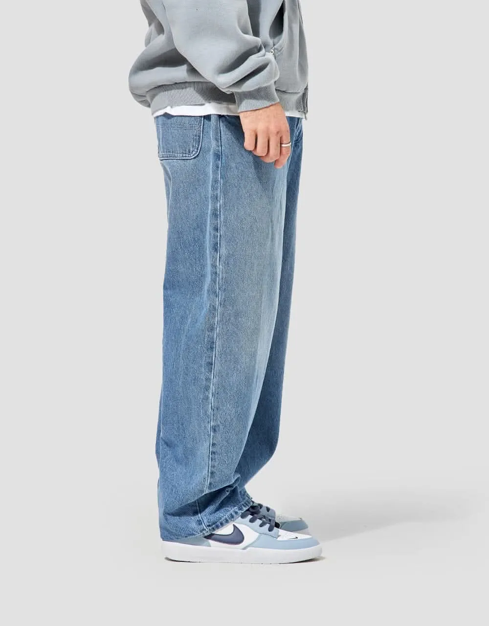 Route One Super Baggy Denim Jeans - Washed Blue