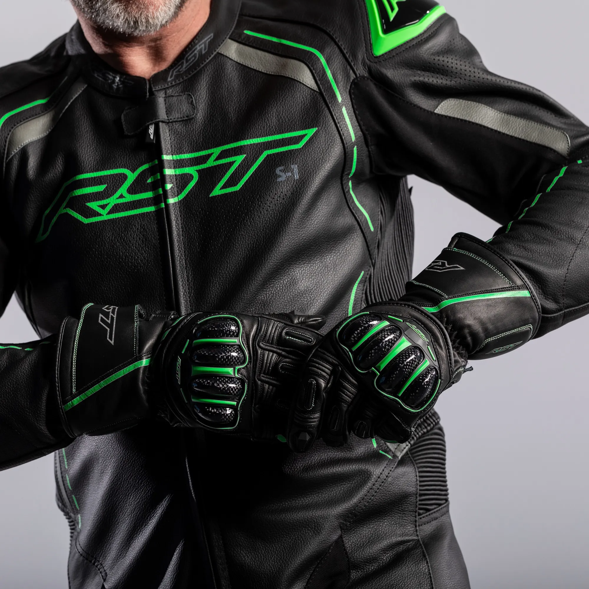 RST S1 Gloves - Black/Neon Green