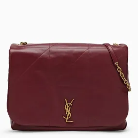 SAINT LAURENT Elegant Merlot Quilted Mini Shoulder Bag with Gold-Tone Accents