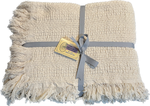 Sale: 100% Cotton Throw Blankets – 50″ x 60″: Natural, Made in USA