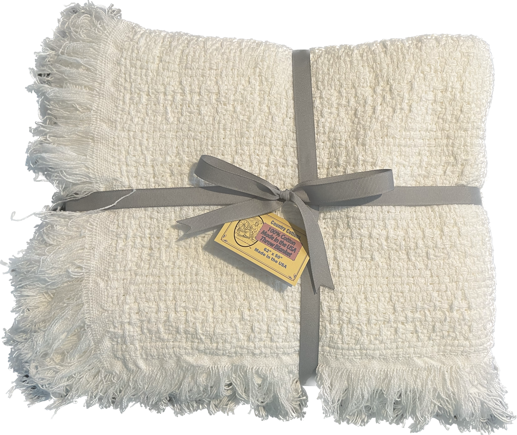 Sale: 100% Cotton Throw Blankets – 50″ x 60″: Natural, Made in USA