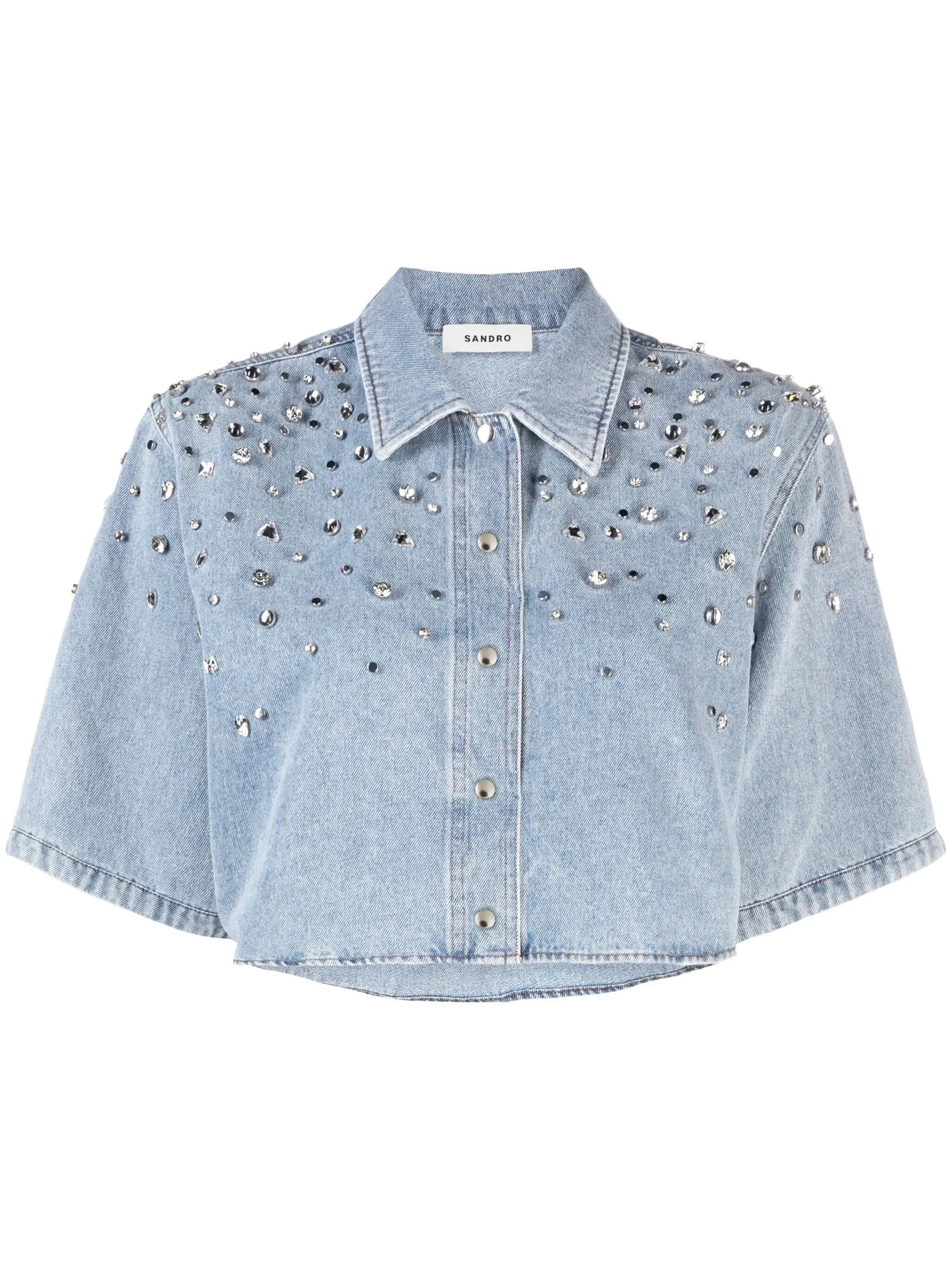 sandro  |Casual Style Denim Cotton Shirts & Blouses