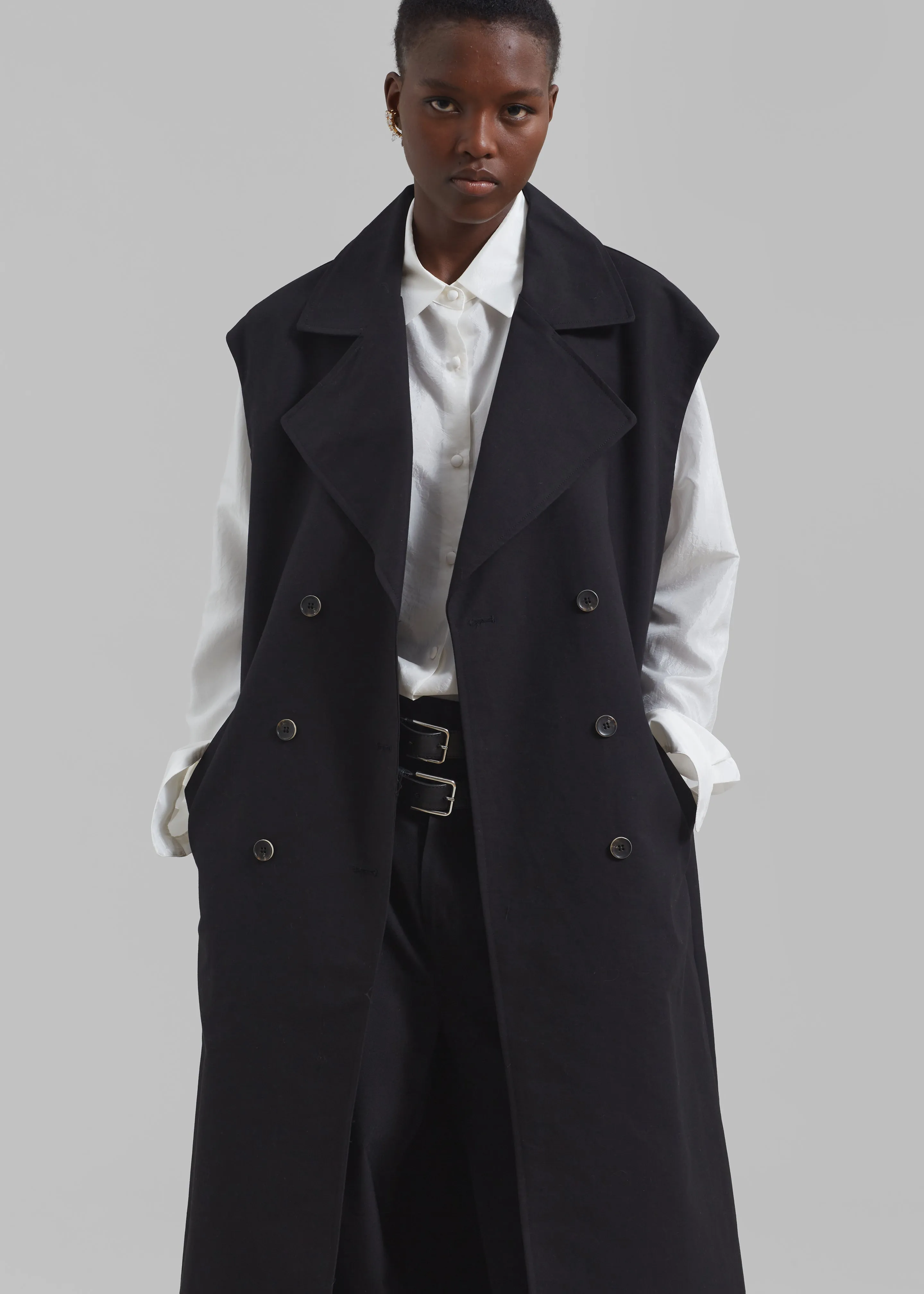 Saylor 2-Piece Trench Coat - Black