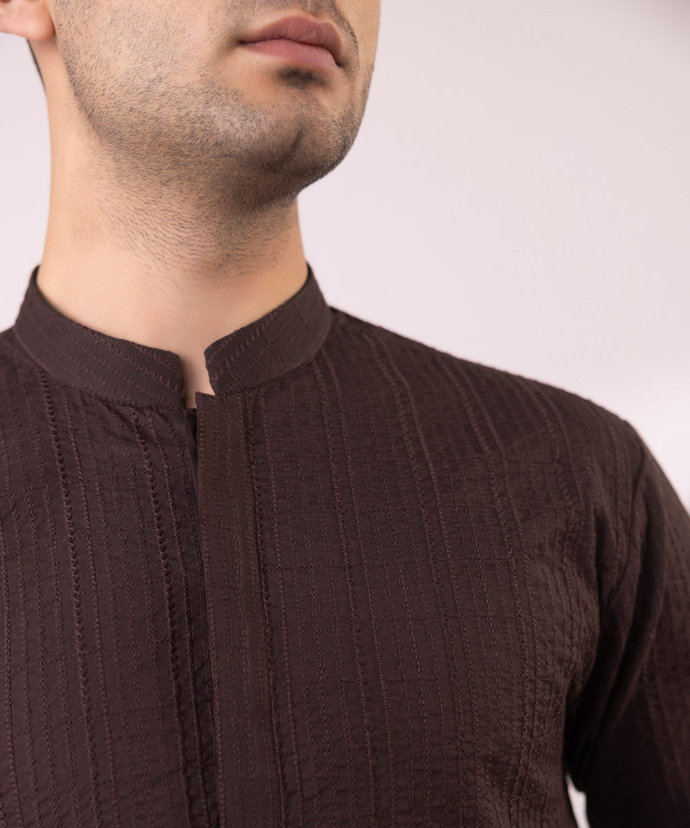 Schiffli Embroidered Cotton Kurta