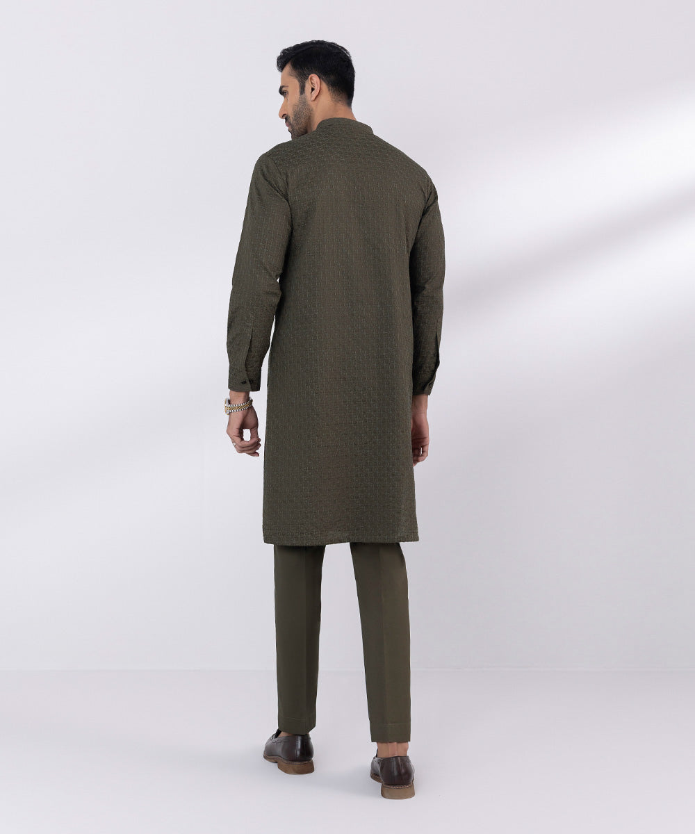 Schiffli Embroidered Cotton Suit