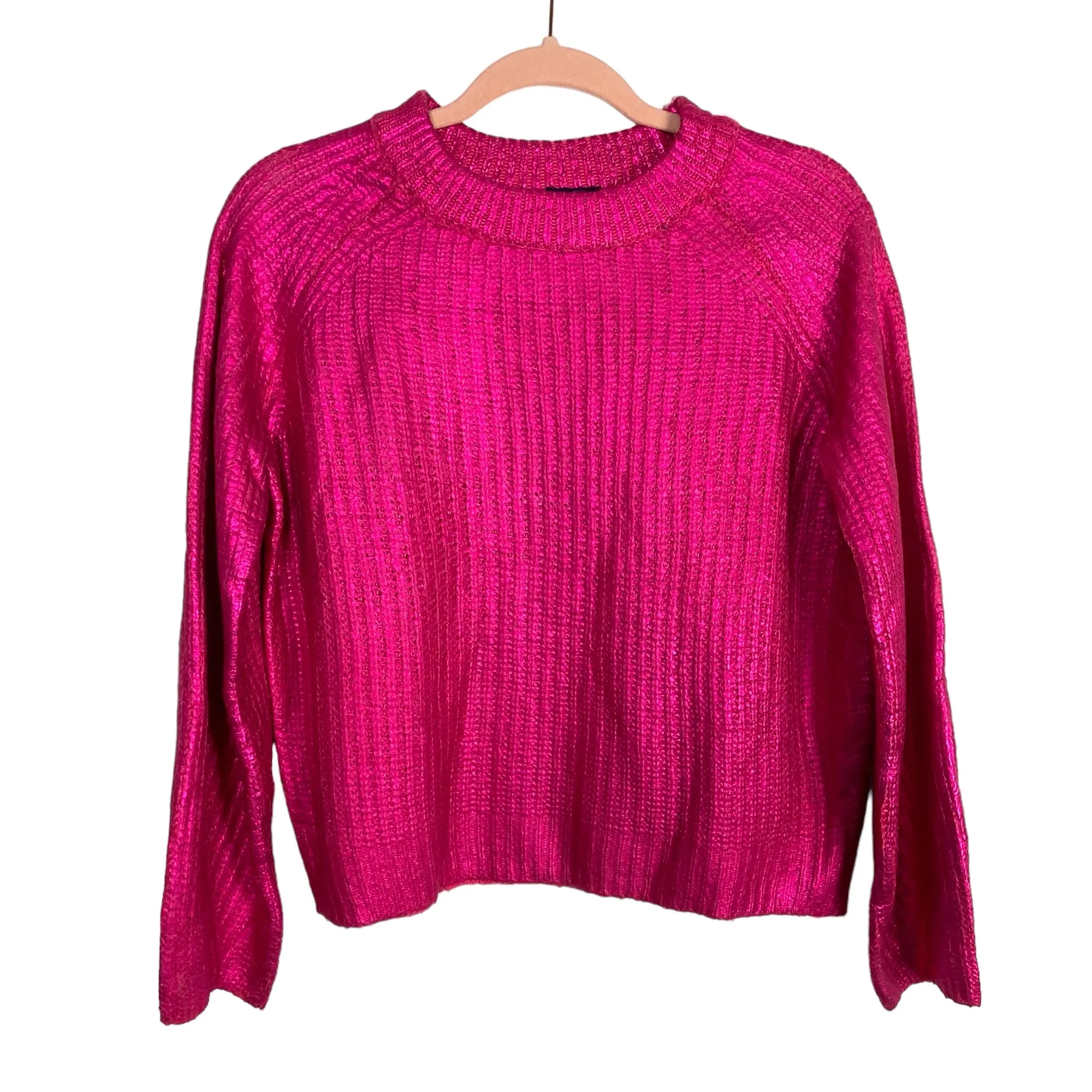 Scoop Hot Pink Metallic Foil Sweater NWT- Size M (we have matching skirt)