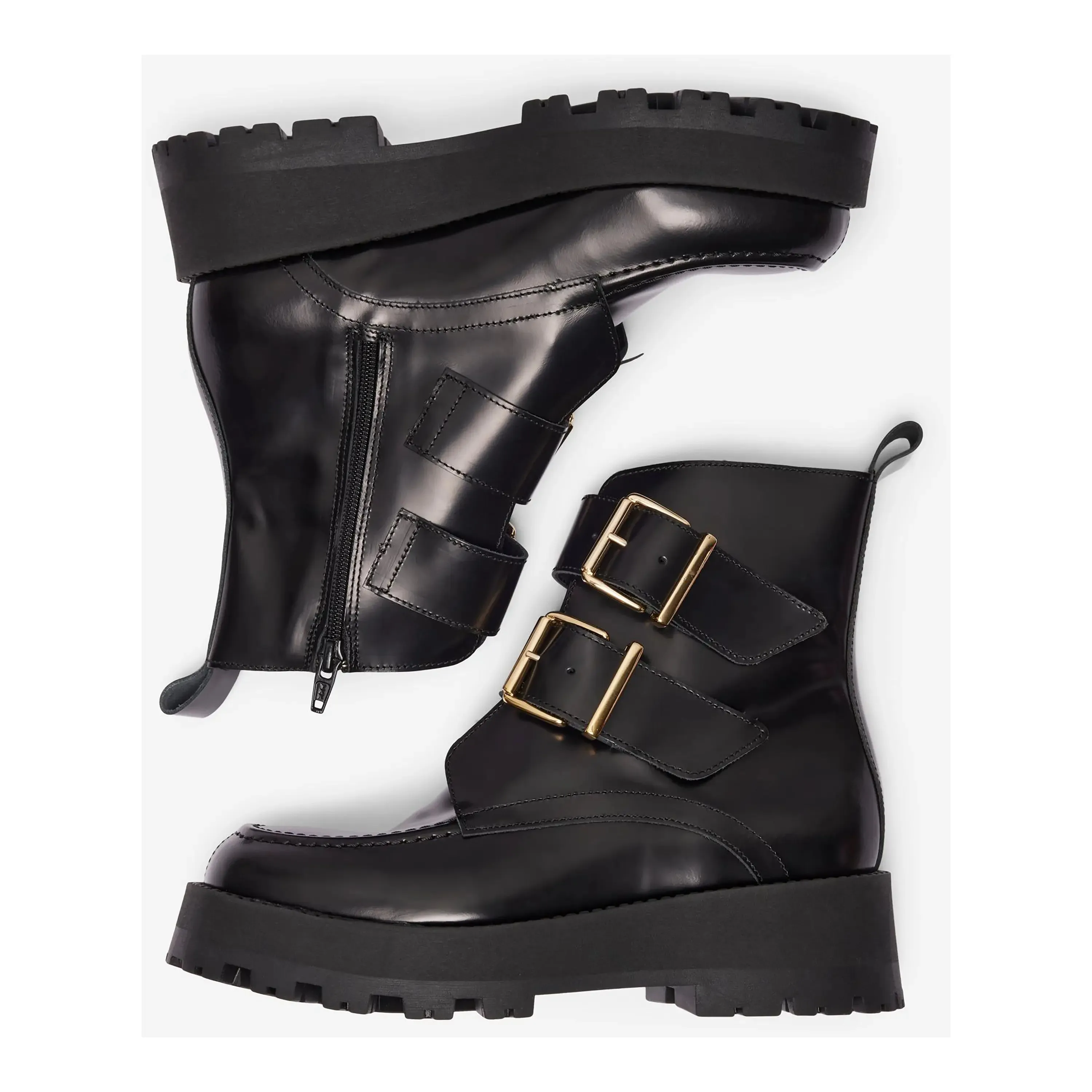 Selected Femme Cora Buckle Polido Boots