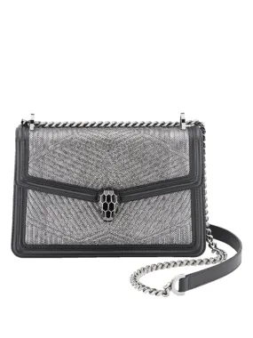 Serpenti Diamond Blast Shoulder Bag in Charcoal