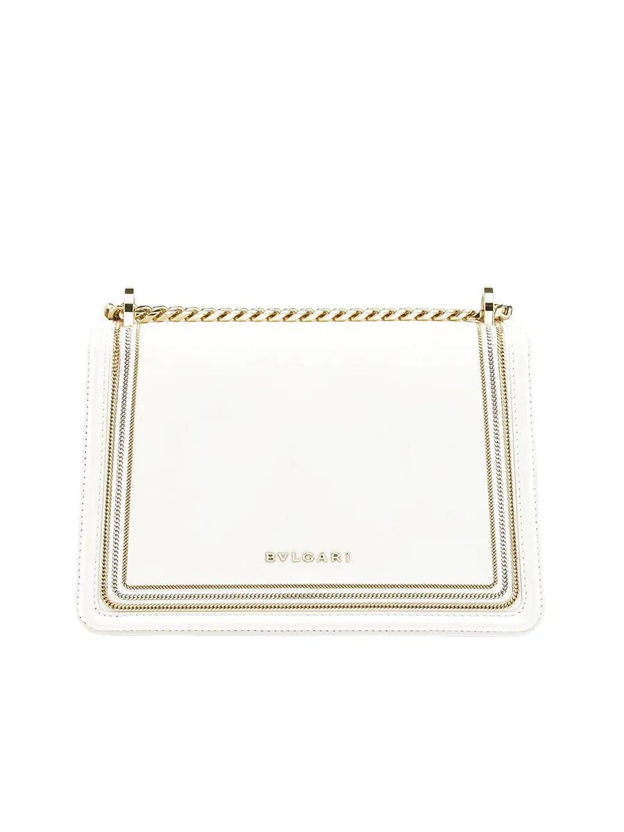 Serpenti Diamond Blast Shoulder Bag in White