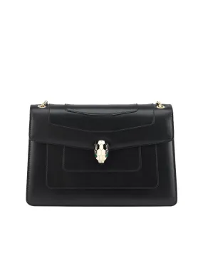 Serpenti Forever Large Shoulder Bag in Black