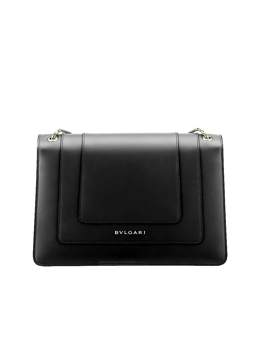 Serpenti Forever Large Shoulder Bag in Black