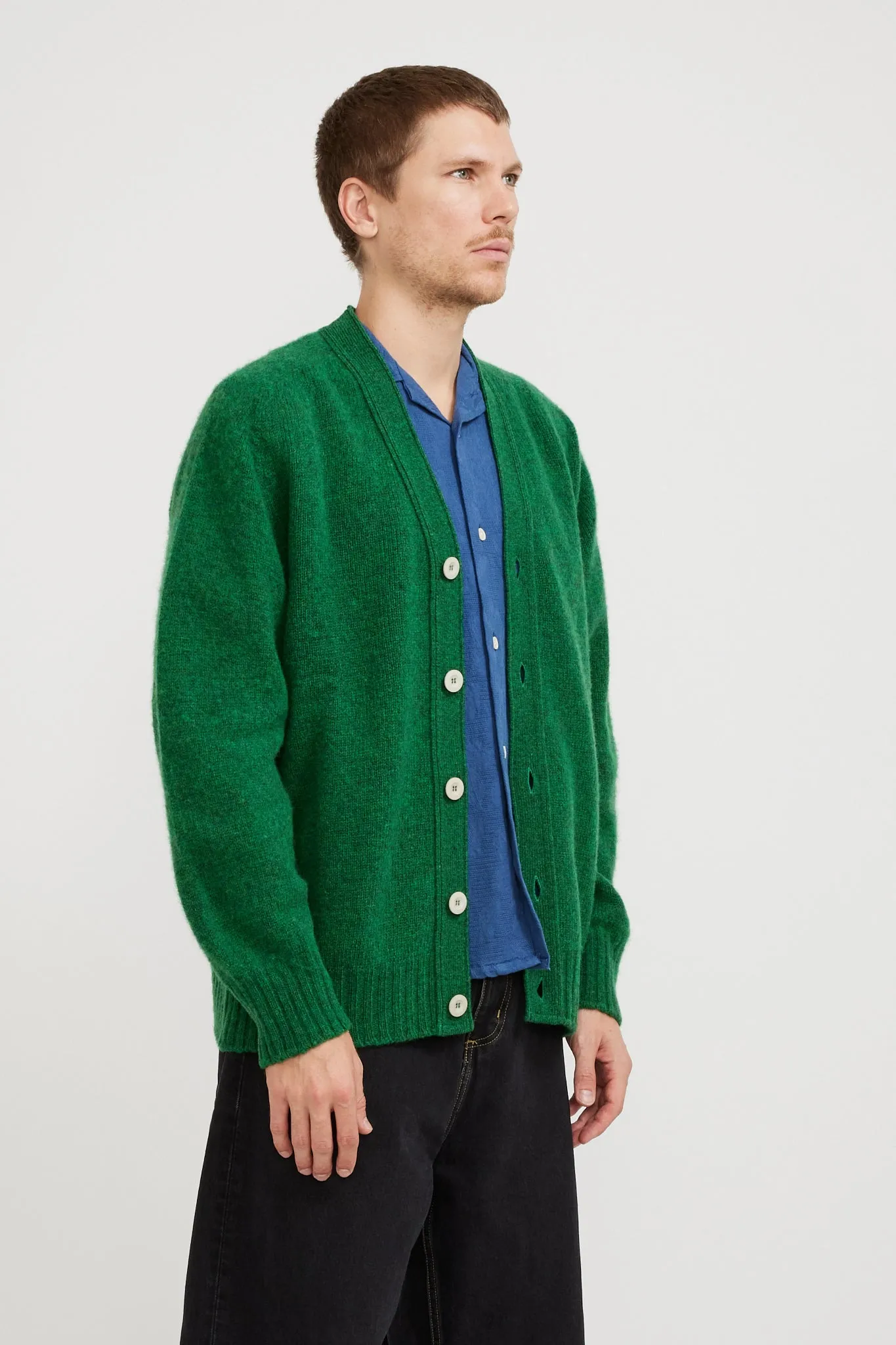 Shaggy Bear Cardigan Green Lover