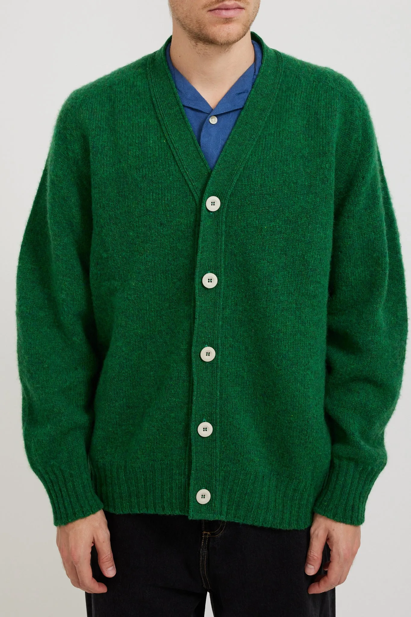 Shaggy Bear Cardigan Green Lover