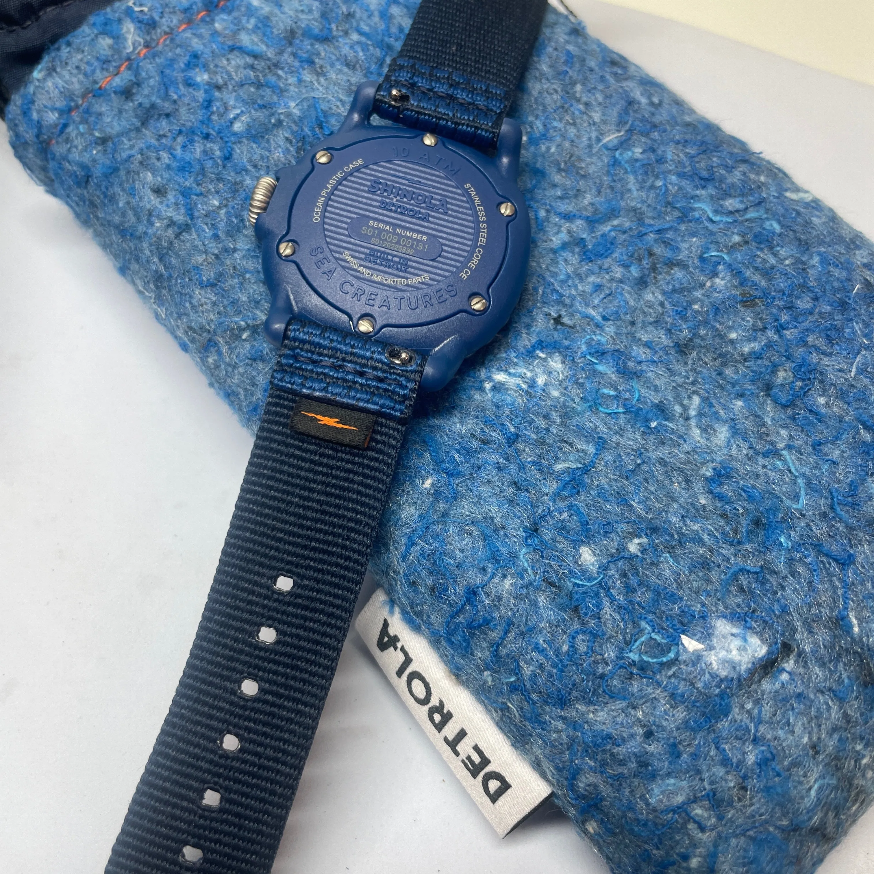 Shinola The Sea Creatures 40MM Detrola Sea Blue Dial and Strap Watch