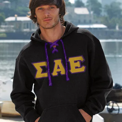 Sigma Alpha Epsilon Hockey Lace Hoodie - J8830 - TWILL