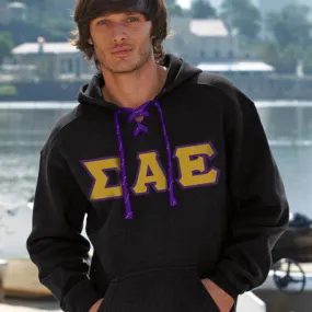 Sigma Alpha Epsilon Hockey Lace Hoodie - J8830 - TWILL