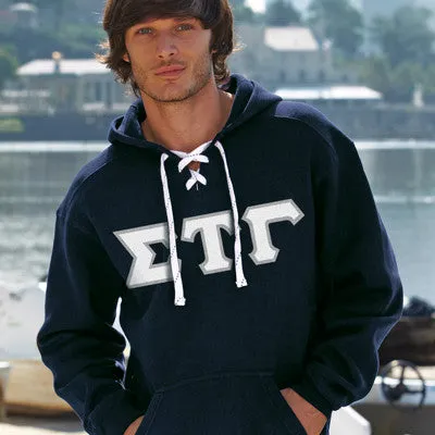 Sigma Tau Gamma Hockey Lace Hoodie - J8830 - TWILL