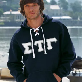 Sigma Tau Gamma Hockey Lace Hoodie - J8830 - TWILL