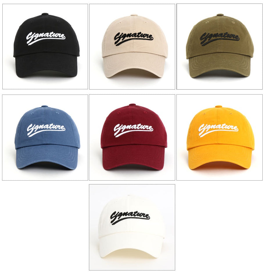 Signature Typo Embroidery Baseball Caps Hats Unisex Mens Womens 100% Cotton Adjustable Korean Style Fashion Accessories