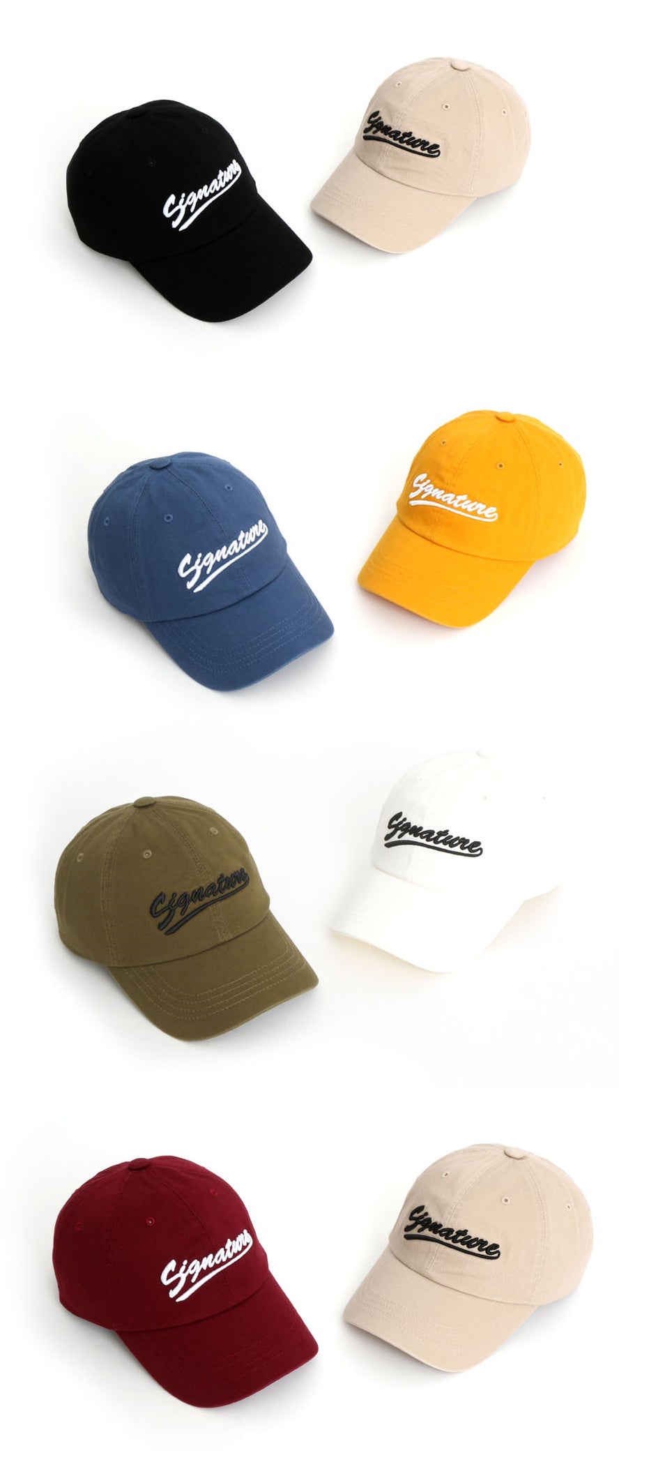 Signature Typo Embroidery Baseball Caps Hats Unisex Mens Womens 100% Cotton Adjustable Korean Style Fashion Accessories