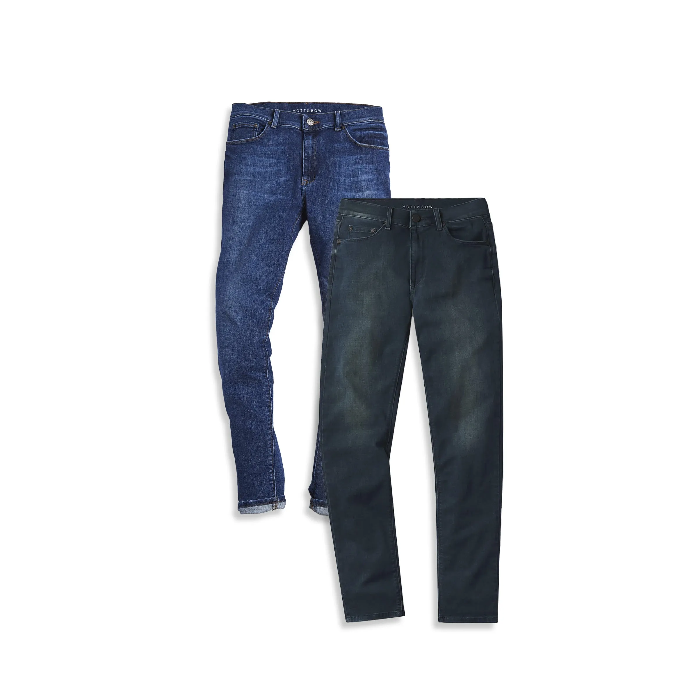 Slim Wooster Light/Medium Blue and Fulton Medium Blue 2-Pack Jeans