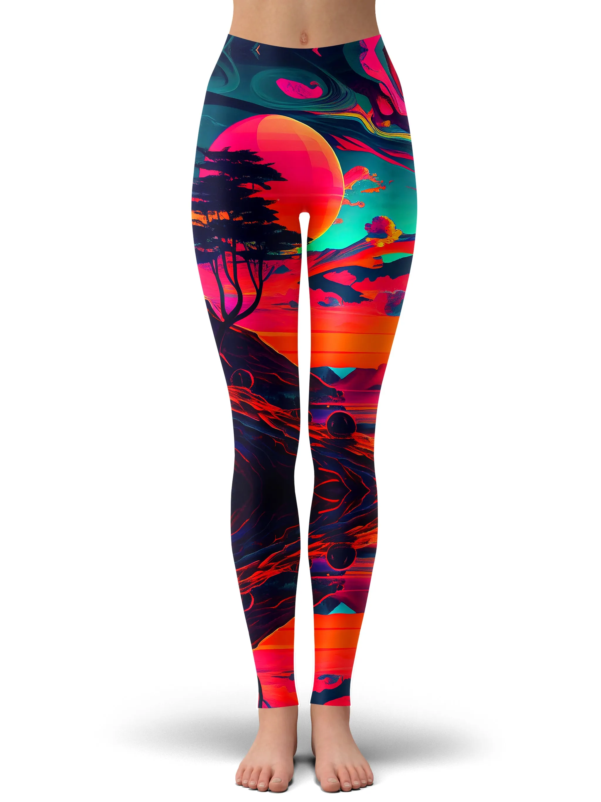 Sunset Melt Hoodie Dress and Leggings Combo