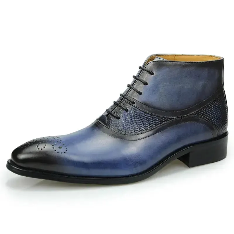 The Ardito - Brogue two tone leather boots for men