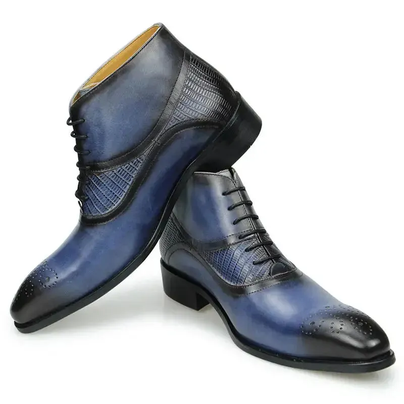 The Ardito - Brogue two tone leather boots for men