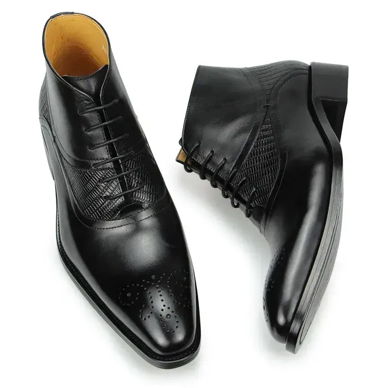 The Ardito - Brogue two tone leather boots for men