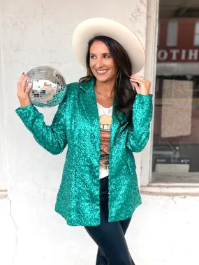 The Jenny Sequin Blazer - Mint