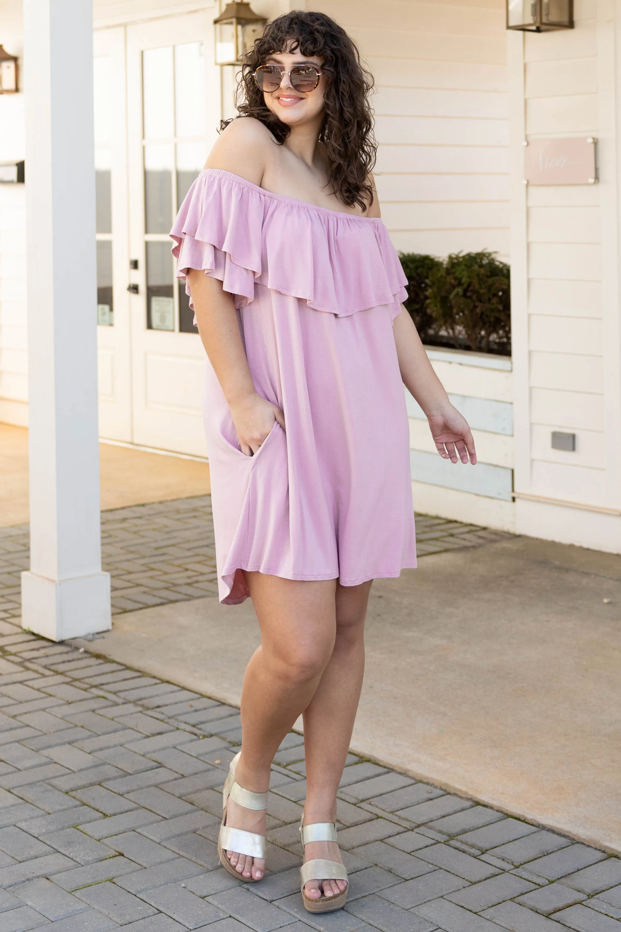 Those Springtime Blues Dress, Dusty Pink