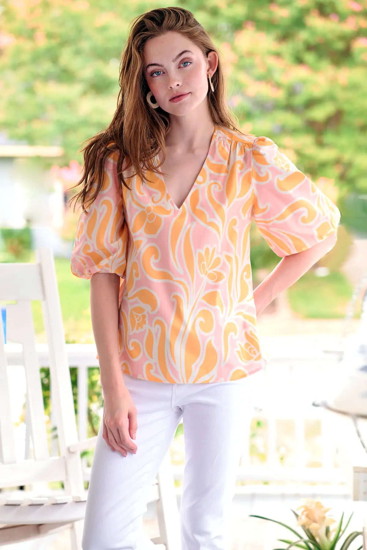 Tish Top Pink/Orange Sunshine Scroll