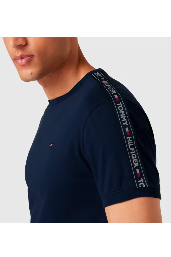 Tommy Hilfiger Logo Sleeve Tee Navy