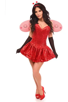 Top Drawer 4 PC Sequin Ladybug Corset Dress Costume