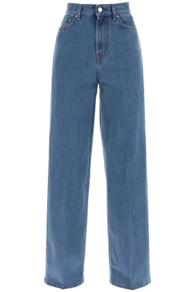 Toteme Wide Leg Jeans In Organic Cotton   Blue