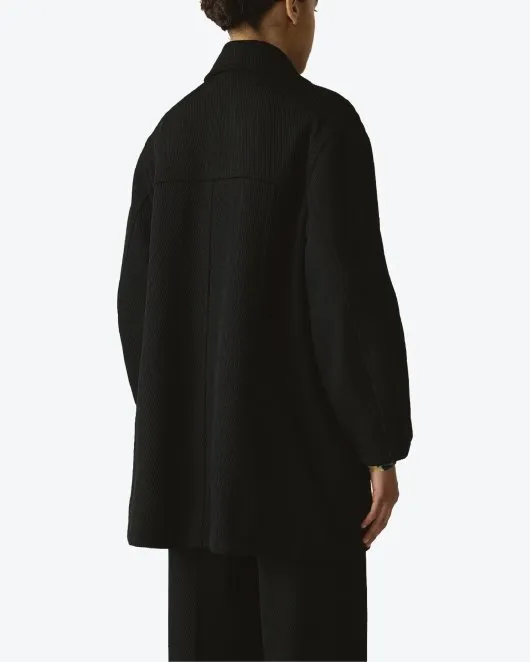 Twill Oversized Coat -  Black