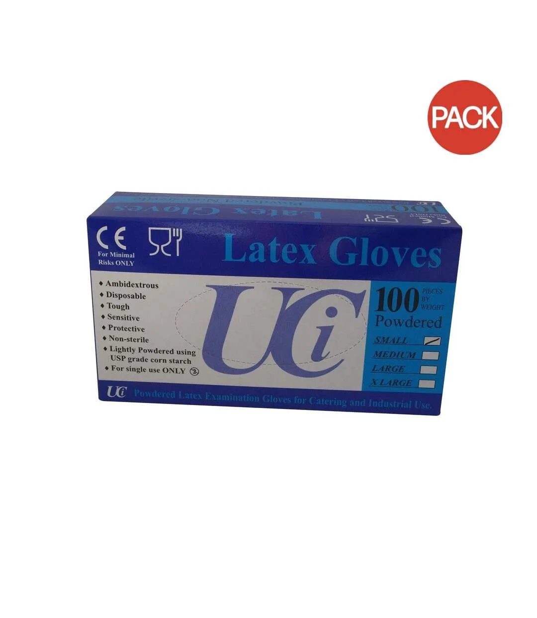 Unisex Adults Gloves Latex Examination Pack Of 100 (May Vary) (Large) - UTTL1262