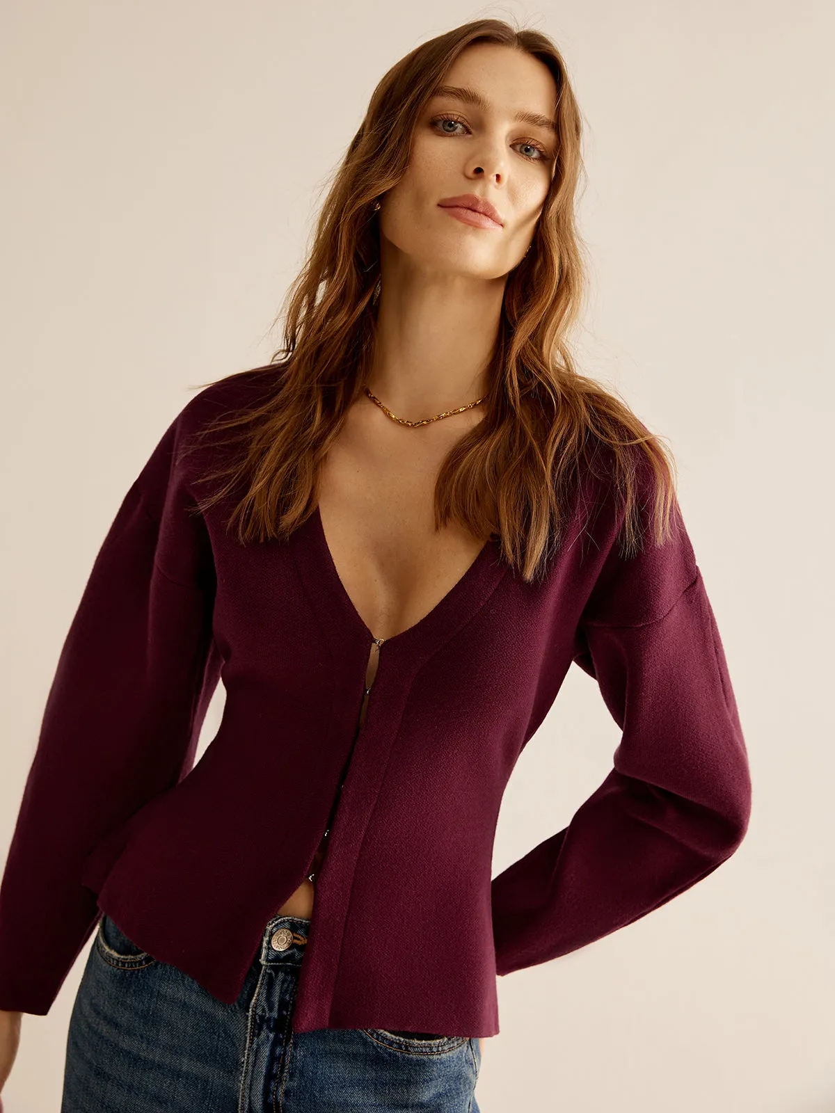 V-Neck Versatile Slim Fitted Cardigan