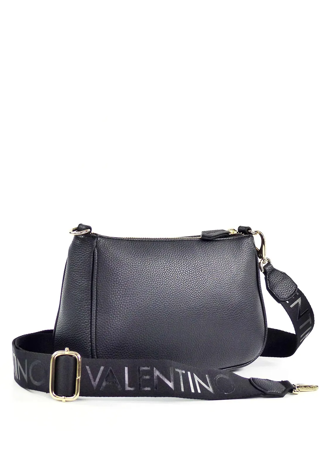 Valentino Never Pebbled Shoulder Bag, Black