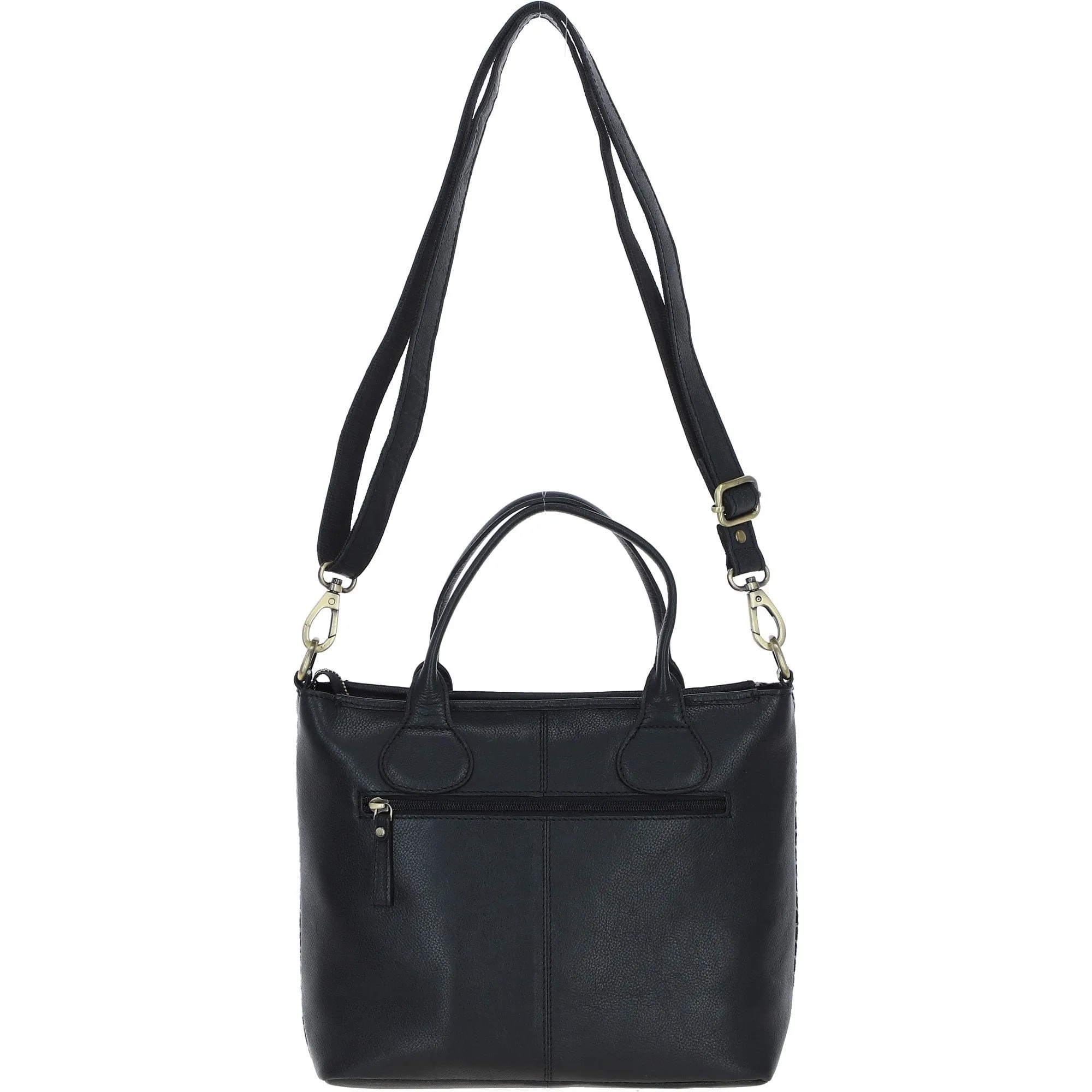 Versatile Ashwood Leather & Harris Tweed Shoulder Bag Black/White: TW-22-012-BW