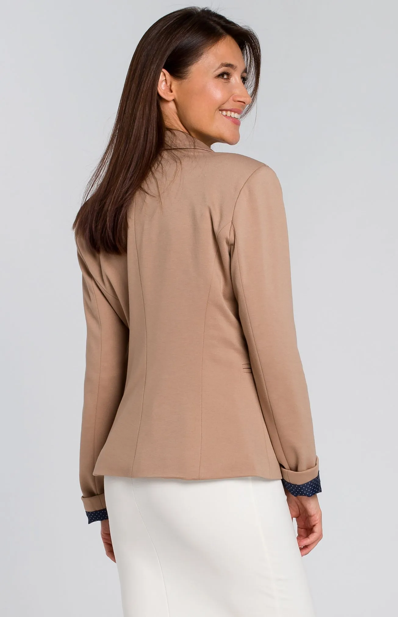 Veste blazer 1 bouton beige