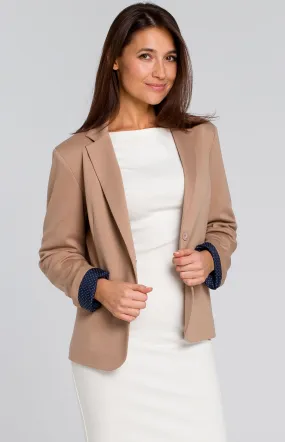 Veste blazer 1 bouton beige